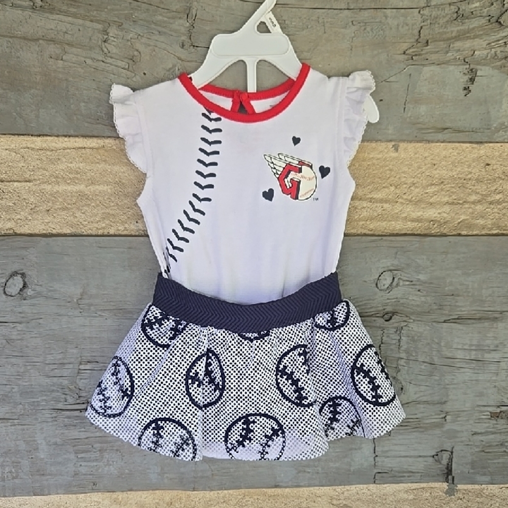 6/9 Months GUARDIANS Genuine Merchandise White and Red Kids Bodysuit Set